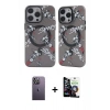 MARSİLYAN™- iPhone 12 Pro Max Kılıf Nova Doku Koleksiyonu - Şeffaf Temperli Cam Ekran Koruyucu + Neon Fosforlu Kamera Lens - BZ