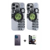 MARSİLYAN™- iPhone 12 Pro Max Kılıf Nova Doku Koleksiyonu - Şeffaf Temperli Cam Ekran Koruyucu + Neon Fosforlu Kamera Lens - MI