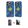 MARSİLYAN™- iPhone 12 Pro Max Kılıf Nova Doku Koleksiyonu - Şeffaf Temperli Cam Ekran Koruyucu + Neon Fosforlu Kamera Lens - TU