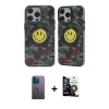 MARSİLYAN™- iPhone 12 Pro Max Kılıf Nova Doku Koleksiyonu - Şeffaf Temperli Cam Ekran Koruyucu + Neon Fosforlu Kamera Lens - MI