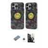 MARSİLYAN™- iPhone 12 Pro Max Kılıf Nova Doku Koleksiyonu - Şeffaf Temperli Cam Ekran Koruyucu + Shine Kamera Lens Koruma Cam - GS