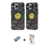 MARSİLYAN™- iPhone 12 Pro Max Kılıf Nova Doku Koleksiyonu - Şeffaf Uv Polymer Nano Ekran Koruyucu + Gökkuşağı Shine Kamera Lens Koruma Cam