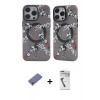 MARSİLYAN™- iPhone 12 Pro Max Kılıf Nova Doku Koleksiyonu - Şeffaf Uv Polymer Nano Ekran Koruyucu + Metal Kamera Lens Koruma Cam - GD