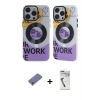 MARSİLYAN™- iPhone 12 Pro Max Kılıf Nova Doku Koleksiyonu - Şeffaf Uv Polymer Nano Ekran Koruyucu + Metal Kamera Lens Koruma Cam - GD