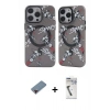 MARSİLYAN™- iPhone 12 Pro Max Kılıf Nova Doku Koleksiyonu - Şeffaf Uv Polymer Nano Ekran Koruyucu + Metal Kamera Lens Koruma Cam - KI