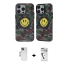 MARSİLYAN™- iPhone 12 Pro Max Kılıf Nova Doku Koleksiyonu - Şeffaf Uv Polymer Nano Ekran Koruyucu + Shine Kamera Lens - LT