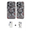MARSİLYAN™- iPhone 12 Pro Max Kılıf Nova Doku Koleksiyonu - Şeffaf Uv Polymer Nano Ekran Koruyucu + Shine Kamera Lens - LT