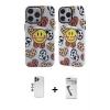 MARSİLYAN™- iPhone 12 Pro Max Kılıf Nova Doku Koleksiyonu - Şeffaf Uv Polymer Nano Ekran Koruyucu + Shine Kamera Lens - LT
