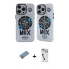 MARSİLYAN™- iPhone 12 Pro Max Kılıf Nova Doku Koleksiyonu - Şeffaf Uv Polymer Nano Ekran Koruyucu + Shine Kamera Lens Koruma Cam - PE