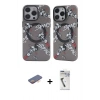 MARSİLYAN™- iPhone 12 Pro Max Kılıf Nova Doku Koleksiyonu - Şeffaf Uv Polymer Nano Ekran Koruyucu + Renkli Kamera Lens Koruma Cam - TU