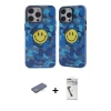 MARSİLYAN™- iPhone 12 Pro Max Kılıf Nova Doku Koleksiyonu - Şeffaf Uv Polymer Nano Ekran Koruyucu + Renkli Kamera Lens Koruma Cam - MI