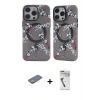 MARSİLYAN™- iPhone 12 Pro Max Kılıf Nova Doku Koleksiyonu - Şeffaf Uv Polymer Nano Ekran Koruyucu + Renkli Kamera Lens Koruma Cam - SI