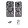 MARSİLYAN™- iPhone 12 Pro Max Kılıf Nova Doku Koleksiyonu - Şeffaf Uv Polymer Nano Ekran Koruyucu + Renkli Kamera Lens Koruma Cam - MI