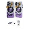 MARSİLYAN™- iPhone 12 Pro Max Kılıf Nova Doku Koleksiyonu - Şeffaf Uv Polymer Nano Ekran Koruyucu + Renkli Kamera Lens Koruma Cam - TU