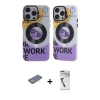 MARSİLYAN™- iPhone 12 Pro Max Kılıf Nova Doku Koleksiyonu - Şeffaf Uv Polymer Nano Ekran Koruyucu + Renkli Kamera Lens Koruma Cam - SI