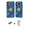 MARSİLYAN™- iPhone 12 Pro Max Kılıf Nova Doku Koleksiyonu - Şeffaf Uv Polymer Nano Ekran Koruyucu + Renkli Kamera Lens Koruma Cam - TU