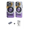 MARSİLYAN™- iPhone 12 Pro Max Kılıf Nova Doku Koleksiyonu - Şeffaf Uv Polymer Nano Ekran Koruyucu + Renkli Kamera Lens Koruma Cam - MI