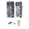 MARSİLYAN™- iPhone 12 Pro Max Kılıf Nova Doku Koleksiyonu - Şeffaf Uv Polymer Nano Ekran Koruyucu + Renkli Kamera Lens Koruma Cam - SI