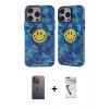 MARSİLYAN™- iPhone 12 Pro Max Kılıf Nova Doku Koleksiyonu - Şeffaf Uv Polymer Nano Ekran Koruyucu + Sarı Neon Fosforlu Kamera Lens