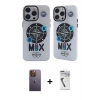 MARSİLYAN™- iPhone 12 Pro Max Kılıf Nova Doku Koleksiyonu - Şeffaf Uv Polymer Nano Ekran Koruyucu + Sarı Neon Fosforlu Kamera Lens