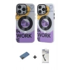 MARSİLYAN™- iPhone 12 Pro Max Kılıf Nova Doku Koleksiyonu - Şeffaf Uv Polymer Nano Ekran Koruyucu + Shine Kamera Lens Koruma Cam - GD