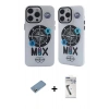 MARSİLYAN™- iPhone 12 Pro Max Kılıf Nova Doku Koleksiyonu - Şeffaf Uv Polymer Nano Ekran Koruyucu + Shine Kamera Lens Koruma Cam - GS