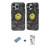 MARSİLYAN™- iPhone 12 Pro Max Kılıf Nova Doku Koleksiyonu - Şeffaf Uv Polymer Nano Ekran Koruyucu + Shine Kamera Lens Koruma Cam - GS