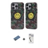 MARSİLYAN™- iPhone 12 Pro Max Kılıf Nova Doku Koleksiyonu - Şeffaf Uv Polymer Nano Ekran Koruyucu + Shine Kamera Lens Koruma Cam - GD