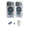 MARSİLYAN™- iPhone 12 Pro Max Kılıf Nova Doku Koleksiyonu - Şeffaf Uv Polymer Nano Ekran Koruyucu + Shine Kamera Lens Koruma Cam - GD