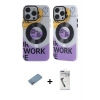 MARSİLYAN™- iPhone 12 Pro Max Kılıf Nova Doku Koleksiyonu - Şeffaf Uv Polymer Nano Ekran Koruyucu + Shine Kamera Lens Koruma Cam - GS