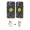 MARSİLYAN™- iPhone 12 Pro Max Kılıf Nova Doku Koleksiyonu - Şeffaf Uv Polymer Nano Ekran Koruyucu + Shine Kamera Lens - GD