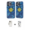 MARSİLYAN™- iPhone 12 Pro Max Kılıf Nova Doku Koleksiyonu - Şeffaf Uv Polymer Nano Ekran Koruyucu + Shine Kamera Lens - GD