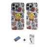 MARSİLYAN™- iPhone 12 Pro Max Kılıf Nova Doku Koleksiyonu - Şeffaf Uv Polymer Nano Ekran Koruyucu + Shine Kamera Lens Koruma Cam - GD