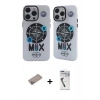 MARSİLYAN™- iPhone 12 Pro Max Kılıf Nova Doku Koleksiyonu - Şeffaf Uv Polymer Nano Ekran Koruyucu + Shine Kamera Lens Koruma Cam - SABE
