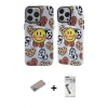 MARSİLYAN™- iPhone 12 Pro Max Kılıf Nova Doku Koleksiyonu - Şeffaf Uv Polymer Nano Ekran Koruyucu + Shine Kamera Lens Koruma Cam - SABE