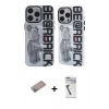 MARSİLYAN™- iPhone 12 Pro Max Kılıf Nova Doku Koleksiyonu - Şeffaf Uv Polymer Nano Ekran Koruyucu + Shine Kamera Lens Koruma Cam - SABE