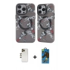 MARSİLYAN™- iPhone 12 Pro Max Kılıf Nova Doku Koleksiyonu - Siyah 18D Cam Ekran Koruyucu + Gold Shine Kamera Lens