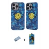 MARSİLYAN™- iPhone 12 Pro Max Kılıf Nova Doku Koleksiyonu - Siyah 18D Cam Ekran Koruyucu + Mavi Shine Kamera Lens Koruma Cam