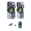 MARSİLYAN™- iPhone 12 Pro Max Kılıf Nova Doku Koleksiyonu - Siyah 18D Cam Ekran Koruyucu + Renkli Kamera Lens Koruma Cam - TU