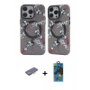 MARSİLYAN™- iPhone 12 Pro Max Kılıf Nova Doku Koleksiyonu - Siyah 18D Cam Ekran Koruyucu + Renkli Kamera Lens Koruma Cam - TU
