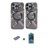 MARSİLYAN™- iPhone 12 Pro Max Kılıf Nova Doku Koleksiyonu - Siyah 18D Cam Ekran Koruyucu + Renkli Kamera Lens Koruma Cam - SI
