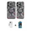 MARSİLYAN™- iPhone 12 Pro Max Kılıf Nova Doku Koleksiyonu - Siyah 18D Cam Ekran Koruyucu + Shine Kamera Lens - LT