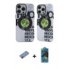 MARSİLYAN™- iPhone 12 Pro Max Kılıf Nova Doku Koleksiyonu - Siyah 18D Cam Ekran Koruyucu + Shine Kamera Lens Koruma Cam - PE