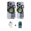 MARSİLYAN™- iPhone 12 Pro Max Kılıf Nova Doku Koleksiyonu - Siyah 18D Cam Ekran Koruyucu + Shine Kamera Lens - LT
