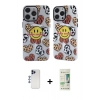 MARSİLYAN™- iPhone 12 Pro Max Kılıf Nova Doku Koleksiyonu - Siyah 20D Premium Cam Ekran Koruyucu + Lacivert Shine Kamera Lens