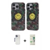 MARSİLYAN™- iPhone 12 Pro Max Kılıf Nova Doku Koleksiyonu - Siyah 20D Premium Cam Ekran Koruyucu + Lacivert Shine Kamera Lens