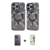 MARSİLYAN™- iPhone 12 Pro Max Kılıf Nova Doku Koleksiyonu - Siyah 20D Premium Cam Ekran Koruyucu + Neon Fosforlu Kamera Lens - SI