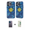 MARSİLYAN™- iPhone 12 Pro Max Kılıf Nova Doku Koleksiyonu - Siyah 20D Premium Cam Ekran Koruyucu + Neon Fosforlu Kamera Lens - MI
