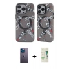 MARSİLYAN™- iPhone 12 Pro Max Kılıf Nova Doku Koleksiyonu - Siyah 20D Premium Cam Ekran Koruyucu + Neon Fosforlu Kamera Lens - MI
