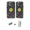 MARSİLYAN™- iPhone 12 Pro Max Kılıf Nova Doku Koleksiyonu - Siyah 20D Premium Cam Ekran Koruyucu + Renkli Kamera Lens Koruma Cam - TU